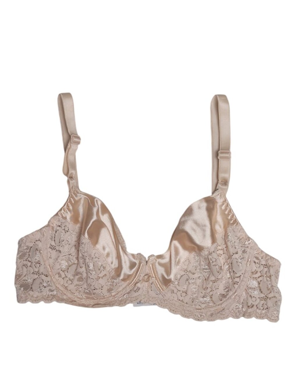Vintage Maidenform Romantic Satin Lace Retro Unlined Underwire Bra 34B